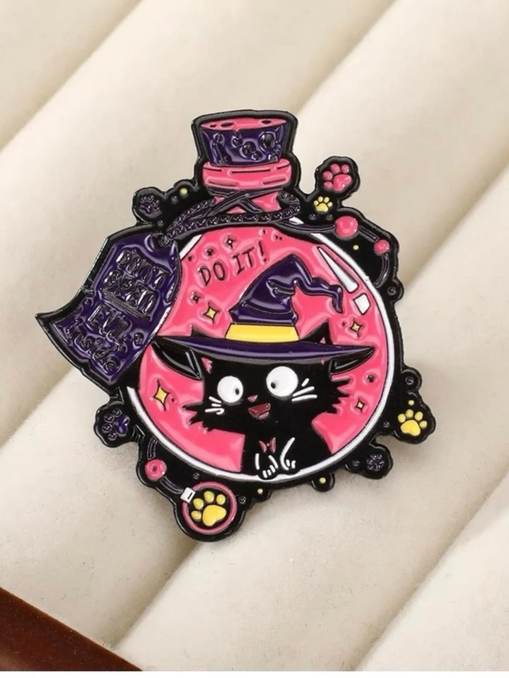 Cute Witch Cat Enamel Pin Black Cat Enamel Pin Cute Kawaii Goth Aesthetic Brooch